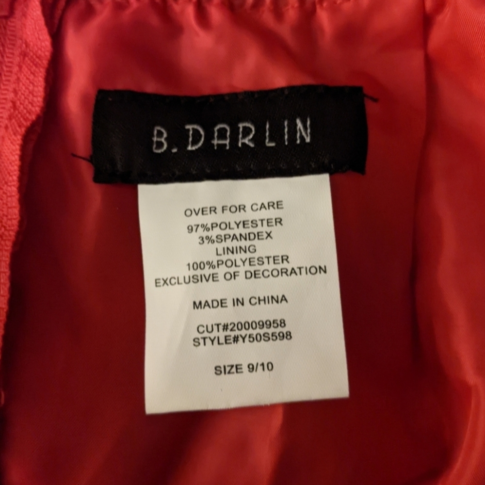 B Darlin lace back mini dress. Red, 9-10. It has pockets! - Picture 2 of 9
